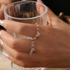 Jewelry 316L Stainless Steel Crystal Geometric Drop Shape Goldplated Chain Pendant