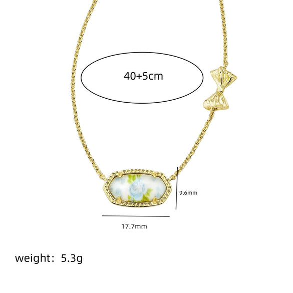 Jewelry Titanium Steel Crystal Geometric Punk Style Electroplated Bow Earrings Flower Necklace Pendant Bracelet