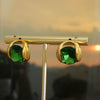 Jewelry 316L Stainless Steel Crystal Pendant Necklace Earrings Suit With Geometric Style And Inlay Process