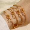 Jewelry 316L Stainless Steel Fashion Electroplated 26 Letter Bracelet Unisex Women's