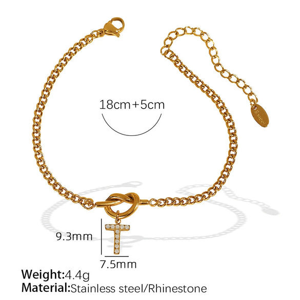 Jewelry 316L Stainless Steel Fashion Electroplated 26 Letter Bracelet Unisex Women's