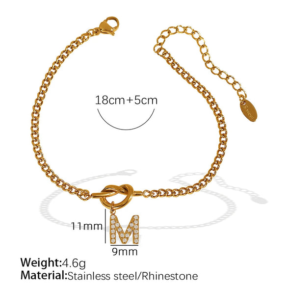 Jewelry 316L Stainless Steel Fashion Electroplated 26 Letter Bracelet Unisex Women's