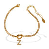 Jewelry 316L Stainless Steel Fashion Electroplated 26 Letter Bracelet Unisex Women's