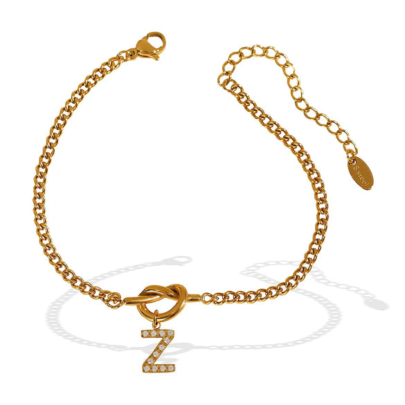 Jewelry 316L Stainless Steel Fashion Electroplated 26 Letter Bracelet Unisex Women's
