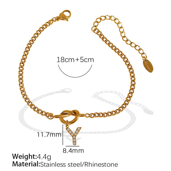 Jewelry 316L Stainless Steel Fashion Electroplated 26 Letter Bracelet Unisex Women's