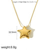 Jewelry Titanium Steel Fivepointed Star Electroplated Women's Earrings Necklace Suit