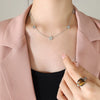 Jewelry 316L Stainless Steel Fivepointed Star Inlaid Zircon Electroplated Fashion Design Necklace Bracelet For Women