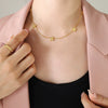 Jewelry 316L Stainless Steel Fivepointed Star Inlaid Zircon Electroplated Fashion Design Necklace Bracelet For Women