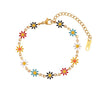 Jewelry Titanium Steel Flower Painted Oil Dripping Electroplating Women's Bracelet Necklace