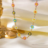 Jewelry Titanium Steel Flower Painted Oil Dripping Electroplating Women's Bracelet Necklace