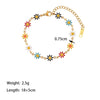 Jewelry Titanium Steel Flower Painted Oil Dripping Electroplating Women's Bracelet Necklace