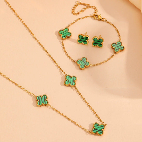 Jewelry Titanium Steel Flowers Design