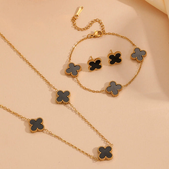Jewelry Titanium Steel Flowers Design
