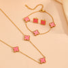 Jewelry Titanium Steel Flowers Design