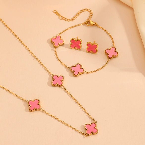 Jewelry Titanium Steel Flowers Design