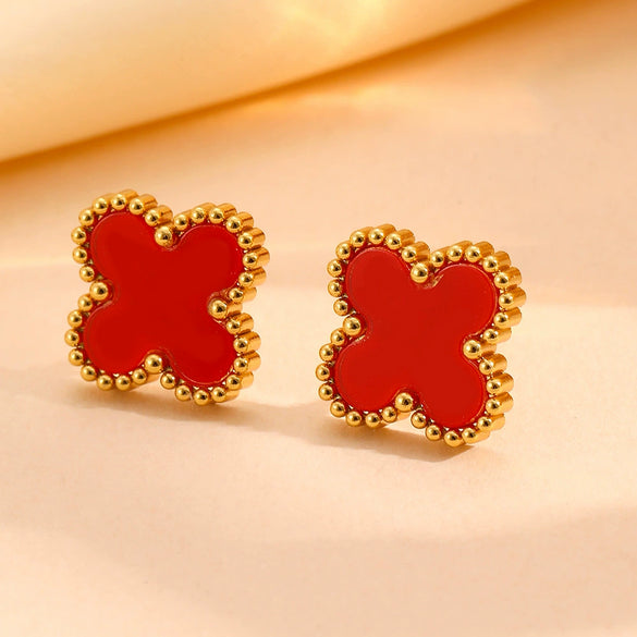 Jewelry Titanium Steel Flowers Design