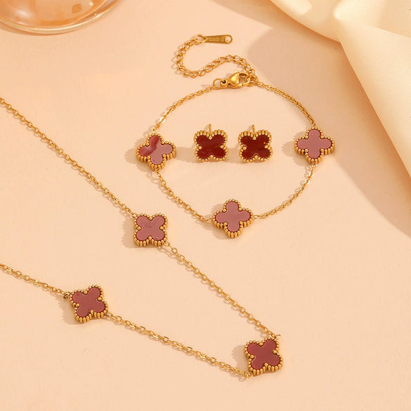 Jewelry Titanium Steel Flowers Design