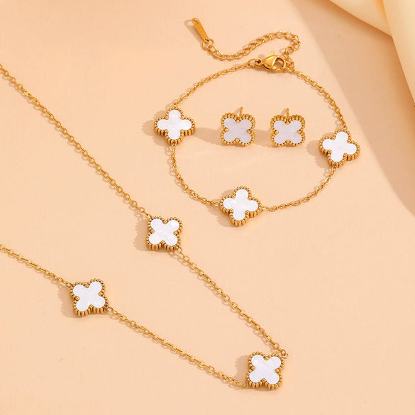 Jewelry Titanium Steel Flowers Design