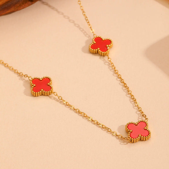 Jewelry Titanium Steel Flowers Design
