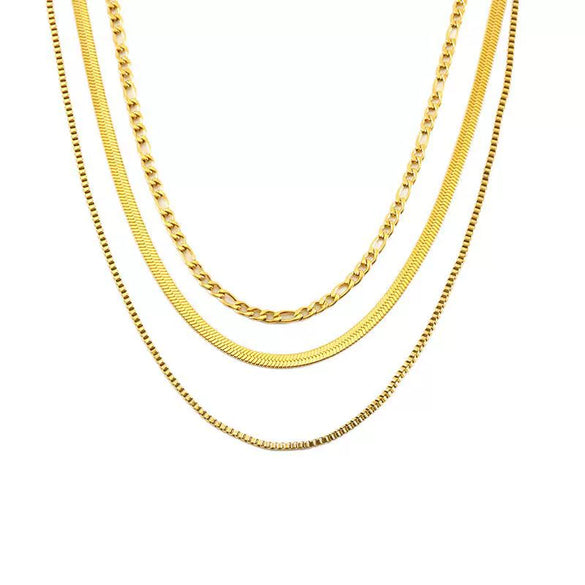 Jewelry 316L Stainless Steel Geometric Bone Chain Necklace For Women Electroplated Punk Style