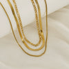 Jewelry 316L Stainless Steel Geometric Bone Chain Necklace For Women Electroplated Punk Style