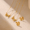 Jewelry 316L Stainless Steel Geometric Bow Style Retro Gold Plated