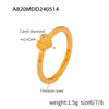 Jewelry 316L Stainless Steel Geometric Electroplated 18K Gold Ring For Women