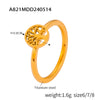Jewelry 316L Stainless Steel Geometric Electroplated 18K Gold Ring For Women