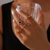 Jewelry 316L Stainless Steel Geometric Electroplated 18K Gold Ring For Women