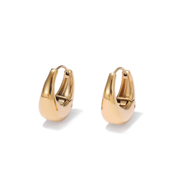 Jewelry Titanium Steel Geometric Electroplating Earrings For Women Simple Trendy Light Luxury Niche Design