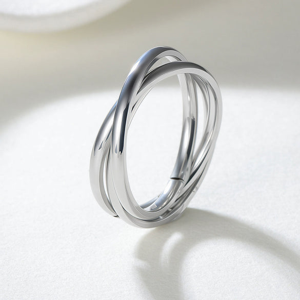 Jewelry Titanium Steel Geometric Electroplating Ring For Women And Couples