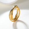 Jewelry Titanium Steel Geometric Electroplating Ring For Women And Couples