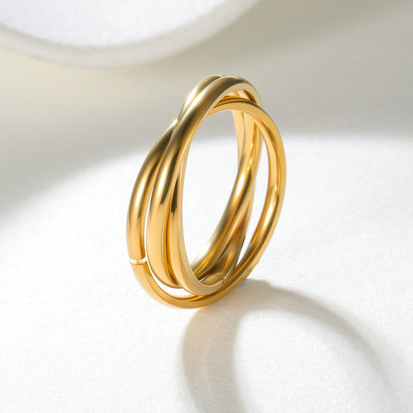 Jewelry Titanium Steel Geometric Electroplating Ring For Women And Couples