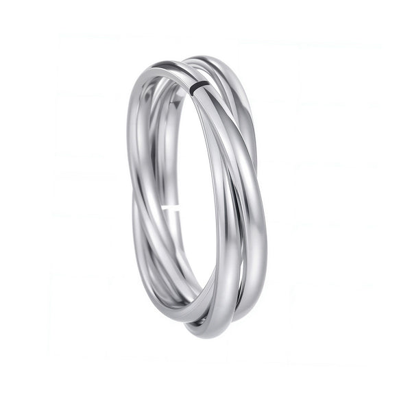 Jewelry Titanium Steel Geometric Electroplating Ring For Women And Couples