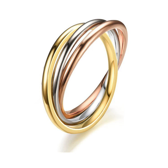 Jewelry Titanium Steel Geometric Electroplating Ring For Women And Couples