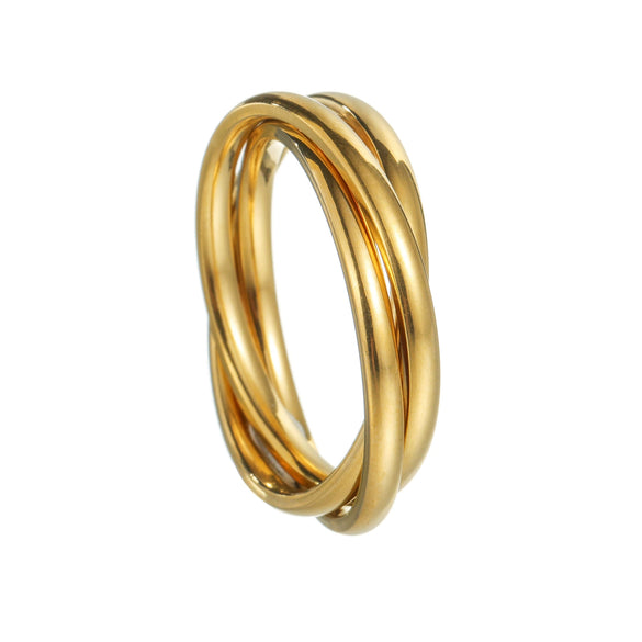 Jewelry Titanium Steel Geometric Electroplating Ring For Women And Couples