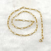 Jewelry 316L Stainless Steel Geometric Gold Inlaid Paper Clip Chain Accessories For Unisex