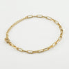 Jewelry 316L Stainless Steel Geometric Gold Inlaid Paper Clip Chain Accessories For Unisex
