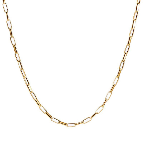 Jewelry 316L Stainless Steel Geometric Gold Inlaid Paper Clip Chain Accessories For Unisex