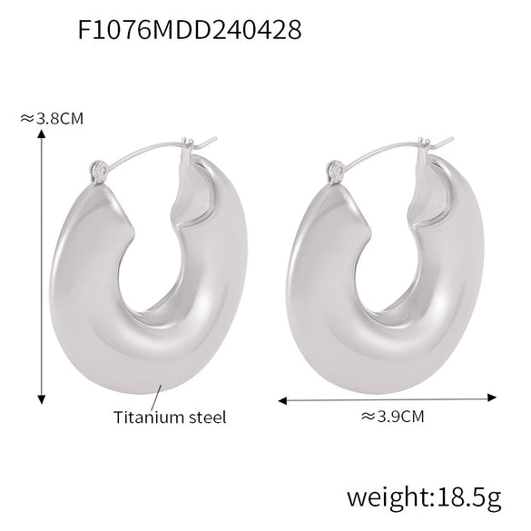 Jewelry 316L Stainless Steel Geometric Line Weaving Ushaped Electroplating Earrings For Women