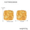 Jewelry 316L Stainless Steel Geometric Line Weaving Ushaped Electroplating Earrings For Women