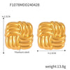 Jewelry 316L Stainless Steel Geometric Line Weaving Ushaped Electroplating Earrings For Women