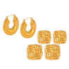 Jewelry 316L Stainless Steel Geometric Line Weaving Ushaped Electroplating Earrings For Women