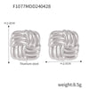 Jewelry 316L Stainless Steel Geometric Line Weaving Ushaped Electroplating Earrings For Women