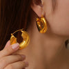 Jewelry 316L Stainless Steel Geometric Line Weaving Ushaped Electroplating Earrings For Women