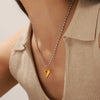Jewelry 316L Stainless Steel Geometric Love Pendant Gold Plated Necklace