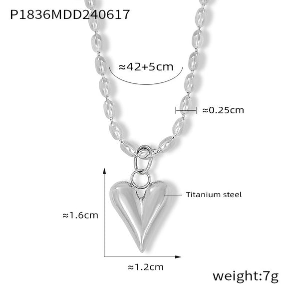 Jewelry 316L Stainless Steel Geometric Love Pendant Gold Plated Necklace