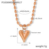 Jewelry 316L Stainless Steel Geometric Love Pendant Gold Plated Necklace