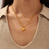 Jewelry 316L Stainless Steel Geometric Love Pendant Gold Plated Necklace