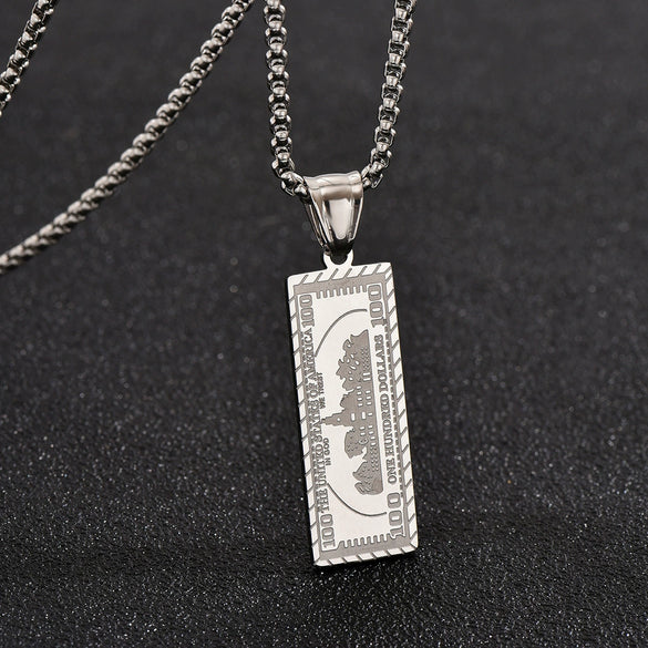 Jewelry Titanium Steel Geometric Pendant Necklace With Electroplating For Men